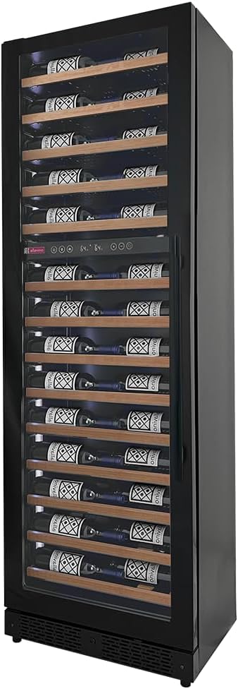 Allavino Reserva Series 67 Bottle 71" Tall Dual Zone Black Shallow Wine Cooler Refrigerator Console