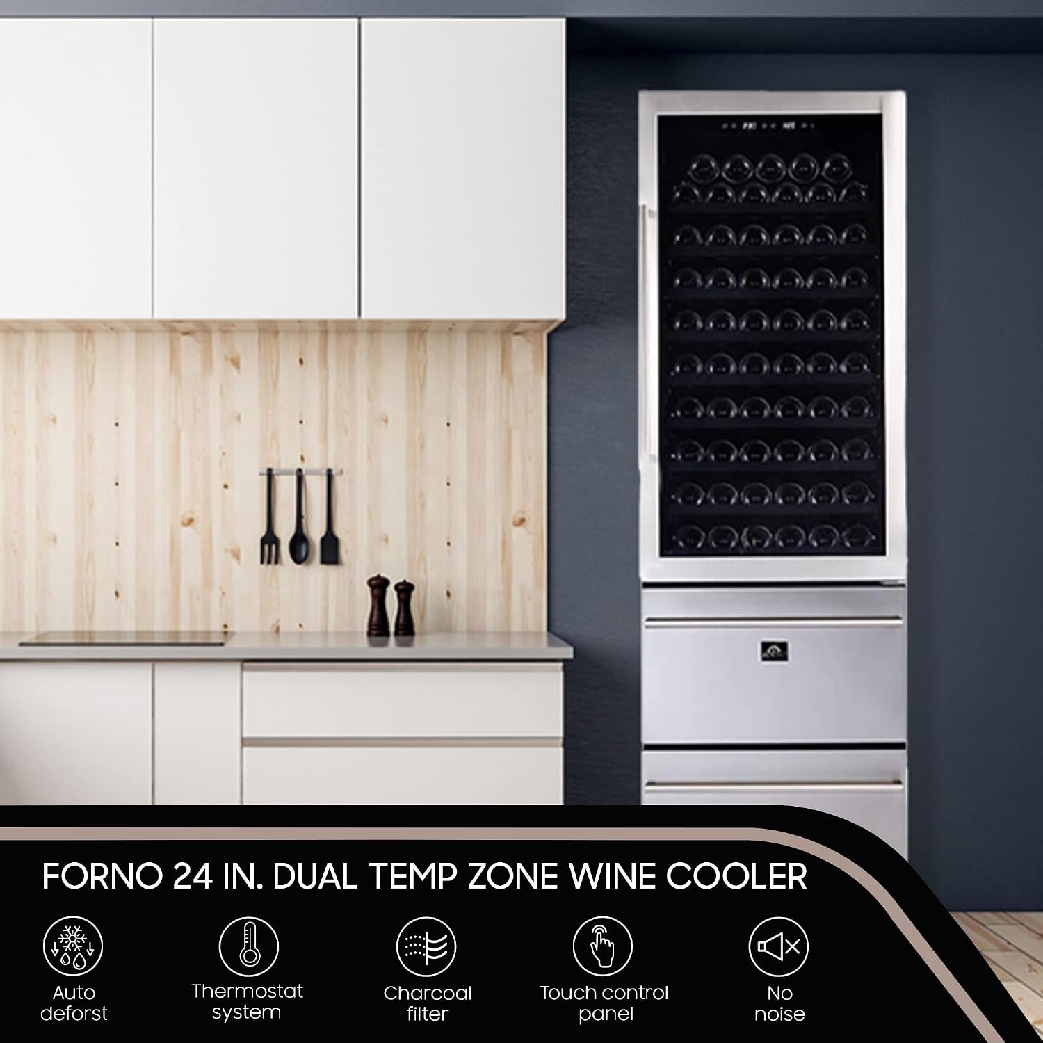 Azienda 24" Freestanding Wine Cooler with Quiet Dual Temperature