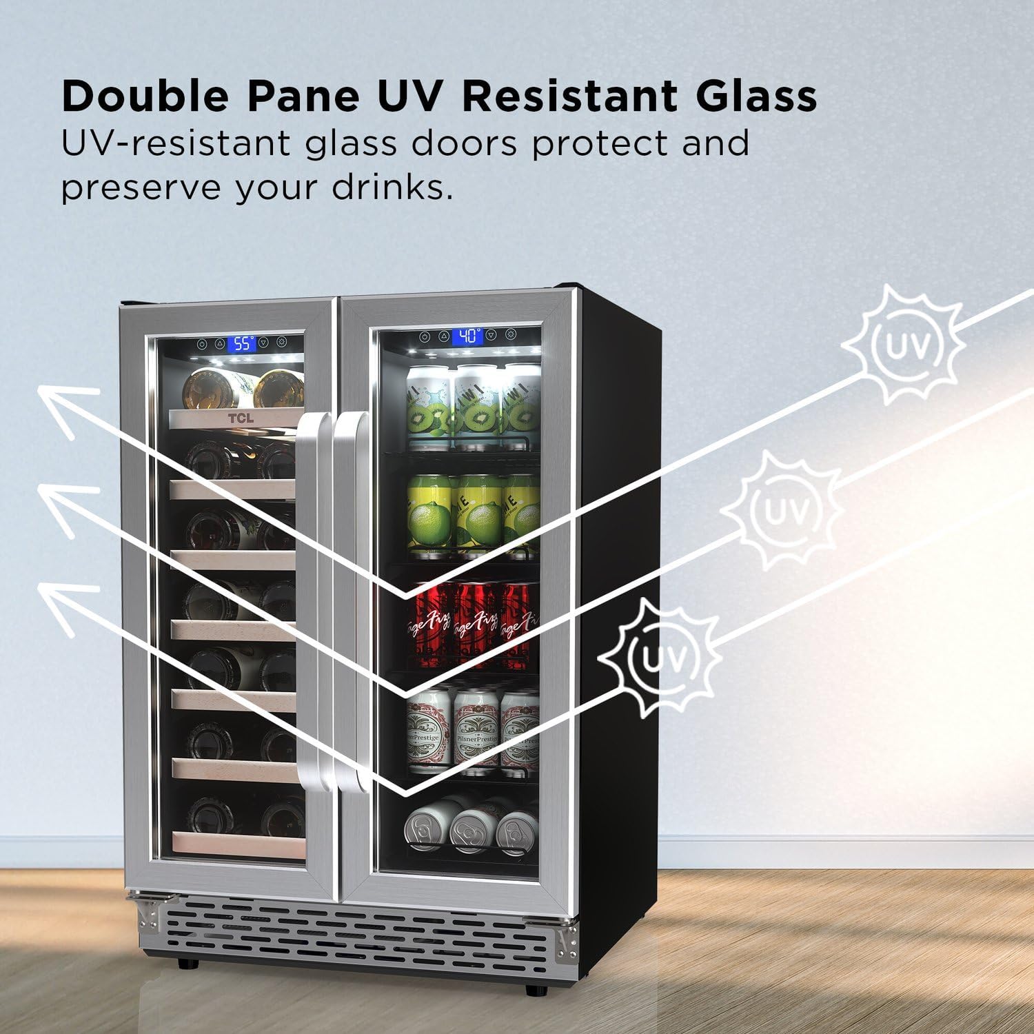 20 Bottle Dual Zone Wine and Beverage Cooler